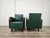 Art Deco Club Chairs in Walnut and Green Eco-Leather, 1940, Set of 2 For Sale - Image 3 of 18