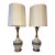 Pair of Vintage f.a.i.p. Fine Arts in Plaster Ceramic-Style & Wood Mid Century Modern Table Lamps For Sale