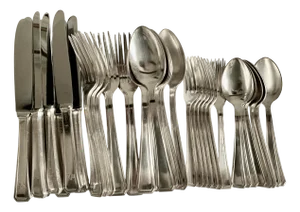 Art Deco Silver-Plated Cutlery Set with GHM Monogram from Wiskemann, Belgium, 1935, Set of 40