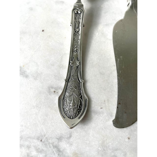 Late 19th Century Antique Wood and Hughes Sterling Silver Butter Knives - 1875 For Sale - Image 5 of 10