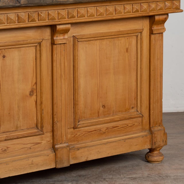 19th Century Pine Shop Counter With Rustic Reclaimed Top for Kitchen Island For Sale - Image 11 of 12