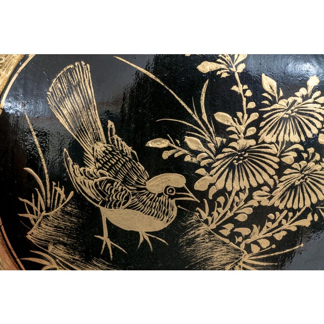 Wood Antique Chinese Black Lacquered Three-Tiered Wedding Basket For Sale - Image 7 of 11