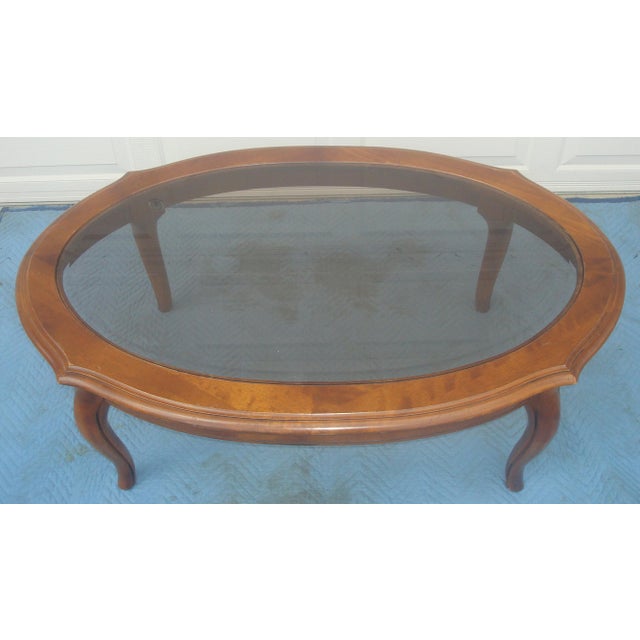 Ethan Allen French Provincial Glass Top Coffee Table Chairish