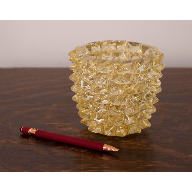 Italian Murano Glass Vase with Gold Leaf For Sale - Image 6 of 12