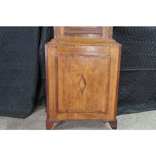 Antique English Georgian Quartersawn Oak Baldwin Loughborough Longcase Clock 85" For Sale - Image 18 of 18