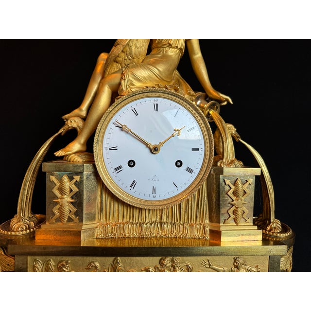 19th Century 1800 French Empire Ormolu Bronze Gold Diana Goddess Clock For Sale - Image 5 of 18