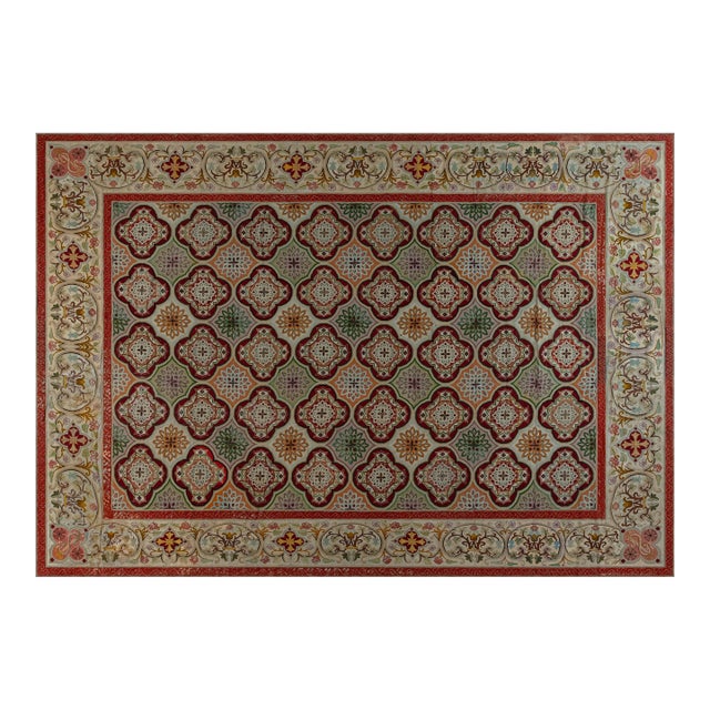 Antique French Botanical Needlepoint Carpet For Sale