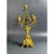 Brown Brass 5-Light Candelabra with Hand-Painted Ceramic Inserts by Luigi Beccarelli, Italy, 19th Century For Sale - Image 8 of 8