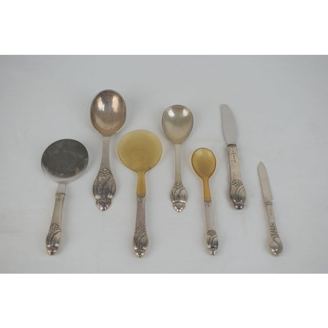 Silver Cutlery Set, Denmark, 1920, Set of 7 For Sale - Image 8 of 18