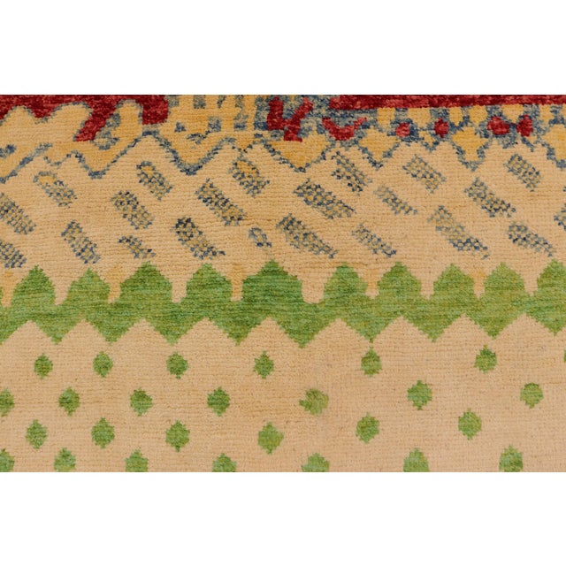 1990s Modern Balochi Red/Blue Wool Rug - 3'0''x4'11'' For Sale - Image 5 of 11