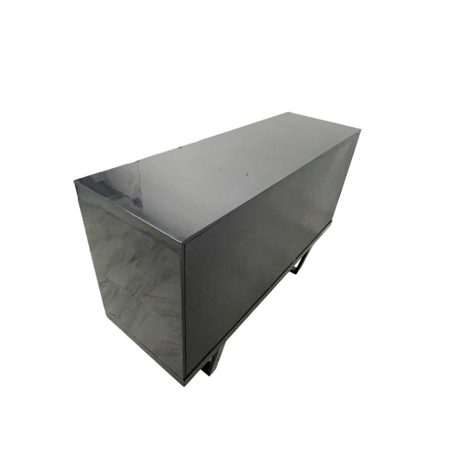 George Nelson for Herman Miller Black Lacquer Cabinet on Slatted Bench Base, 1950s For Sale - Image 9 of 18