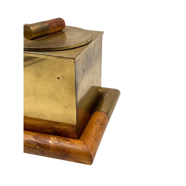 Tommaso Barbi 1970s Mid-Century ModernTommaso Barbi, Brass Luxury Ice Bucket For Sale - Image 4 of 9