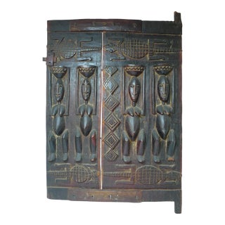 Dogon Tribe Mali Figural Granary Door For Sale