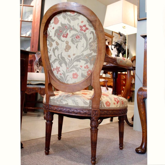 Finely Carved Louis XVI Style Armchairs - A Pair For Sale - Image 6 of 11