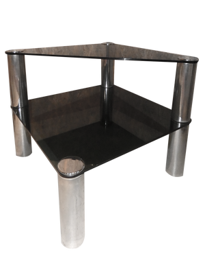 Italian Table in Crystal and Steel by Marco Zanuso for Zanotta, 1960s