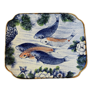 Vintage Japanese Koi Fish Platter