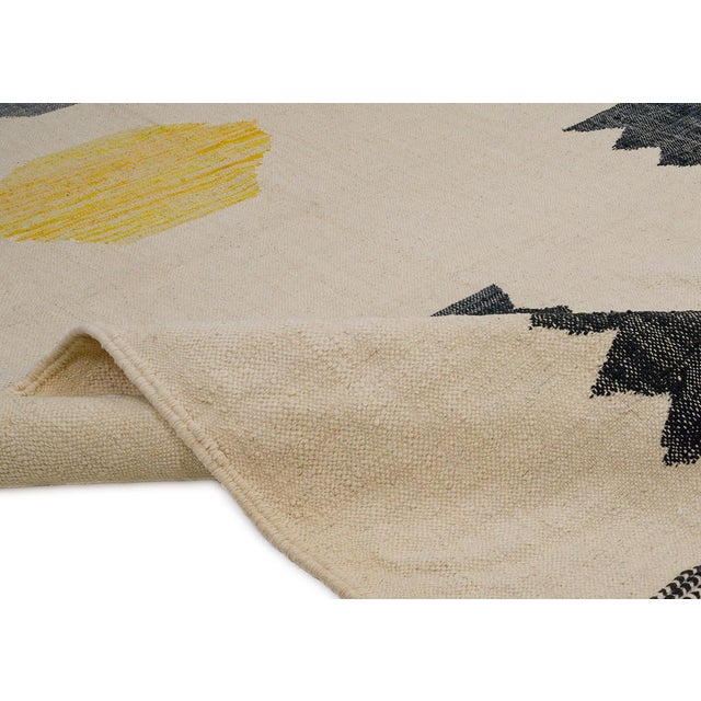 Flatweave Rug in Hand-Knotted Wool by Azele Studio For Sale - Image 4 of 9