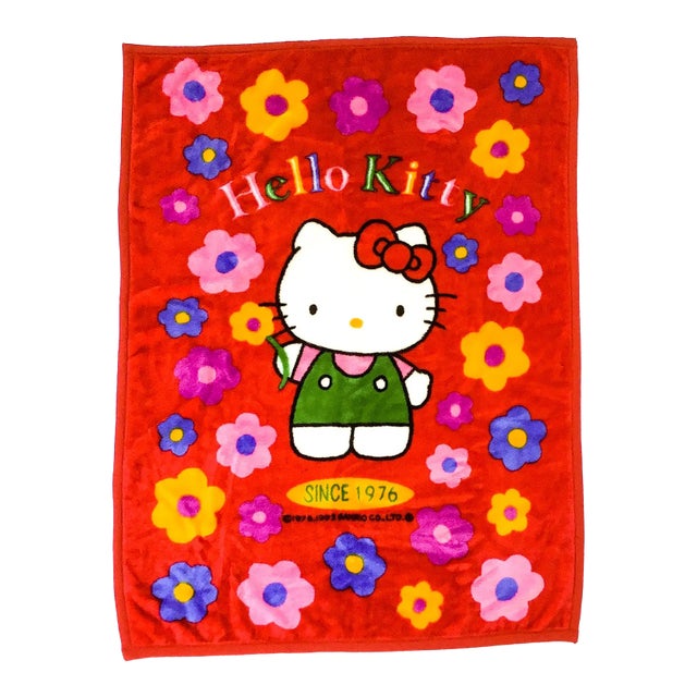 Rare Vintage Bed Coverlet Hello Kitty Japan Origin 1993 For Sale