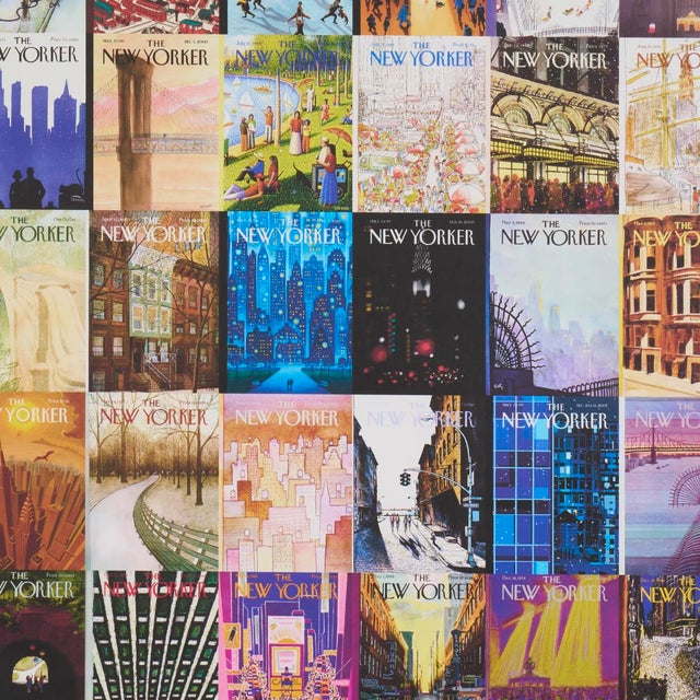 SAMPLE - Schumacher x The New Yorker The New Yorker City-View Covers Wallpaper In Multicolor For Sale