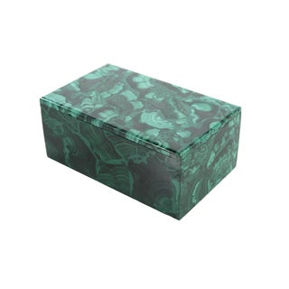 Malachite Antique Lidded Box For Sale