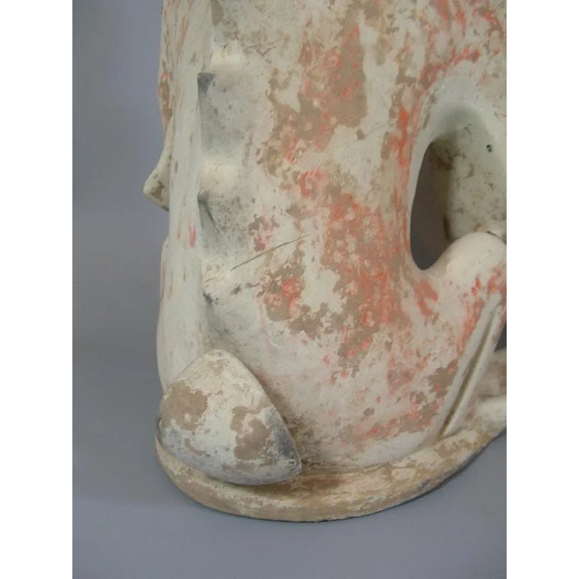 Terra Cotta Tang Dynasty Terra Cotta Earth Spirit Sculptures - a Pair For Sale - Image 8 of 11