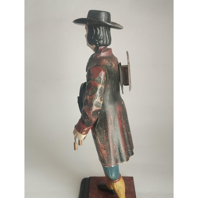 Vintage Black Forest Iron Figure Clock by Jve Oswald, Germany, 1950s For Sale - Image 4 of 9