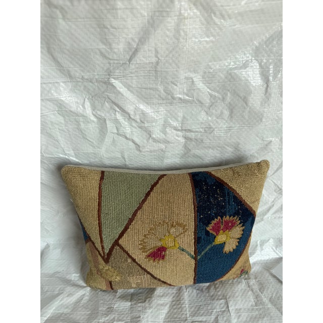 17th Century Italian Florentine Floral Wool & Silk Decorative Pillow For Sale In Los Angeles - Image 6 of 7