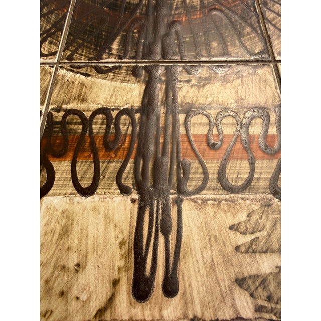 1960s Danish Modern Teak & Abstract Ceramic Tile Coffee Table Made in Denmark For Sale - Image 10 of 15