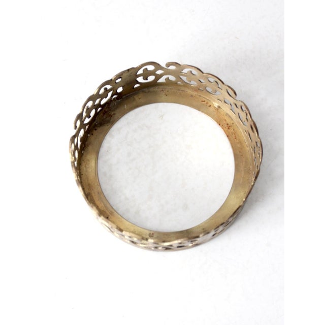 Brass Vintage Brass Pillar Candle Holder For Sale - Image 8 of 10