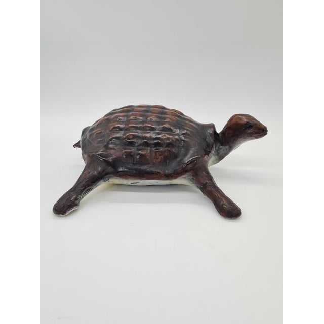 Turtle Figurine in Natural Leather, 1960s-1970s For Sale - Image 10 of 14