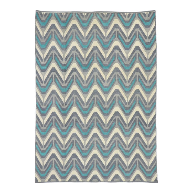 2010s Retro Chevron Moroccan Rug, 08’10 X 12'07 For Sale