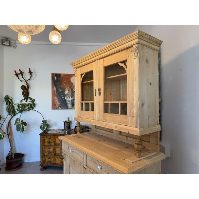 Gründerzeit Kitchen Farmhouse Sideboard in Softwood For Sale - Image 6 of 11