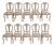 Set of Ten Louis XV–Louis XVI Transition Style Chairs, France, 20th Century For Sale