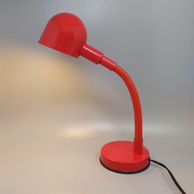 Italian Red Table Lamp by Veneta Lumi, 1970s For Sale - Image 4 of 8