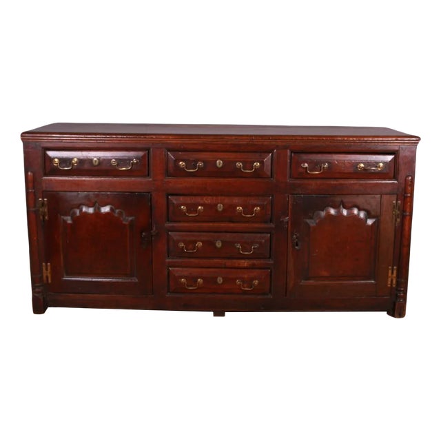 English Oak Dresser Base, 1740s For Sale