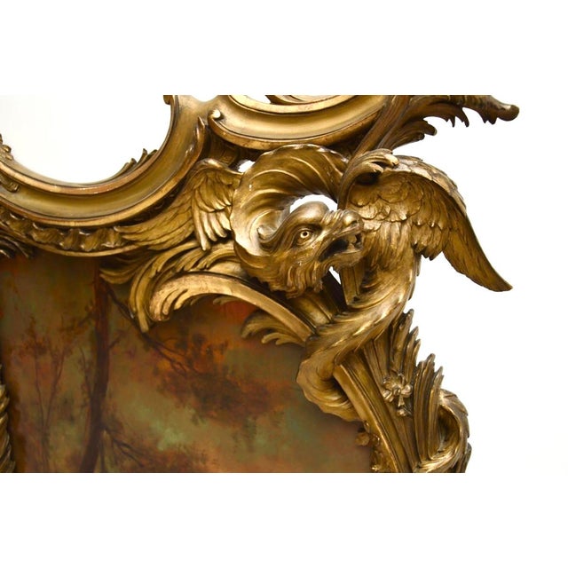Textile Antique French Painted Gilt Wood Screen, 1880s For Sale - Image 7 of 18