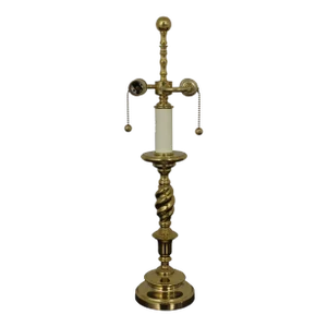 Brass Double Arm Spiral Candlestick Lamp