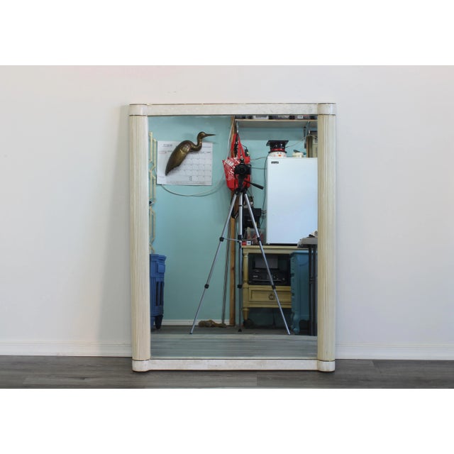 Late 20th Century Vintage Tessellated Stone and Pencil Reed Mirror For Sale - Image 5 of 5