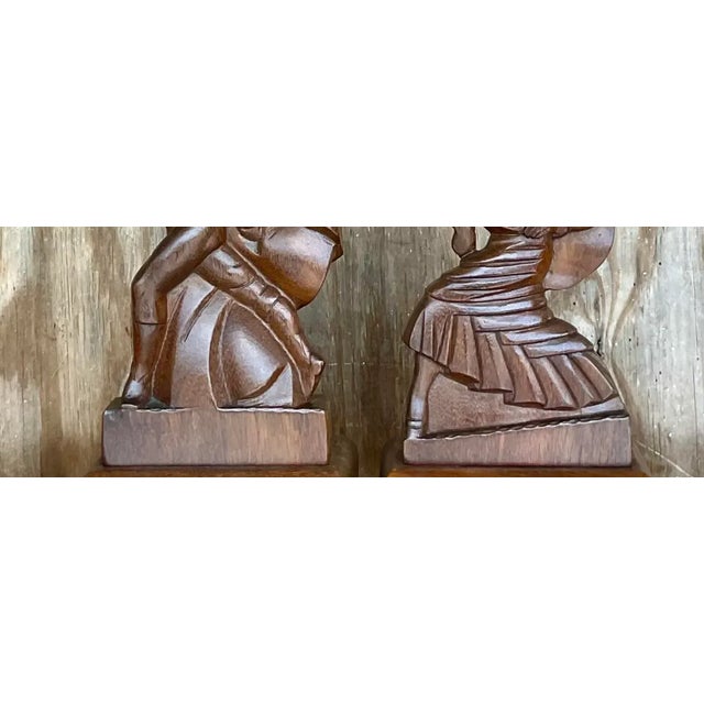 Vintage Mid-Century Heifetz Hand-Carved Dancer Table Lamps – A Pair For Sale - Image 9 of 12