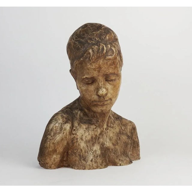 Plaster Bust by Jean Pavie, 1890-1910 For Sale - Image 13 of 13