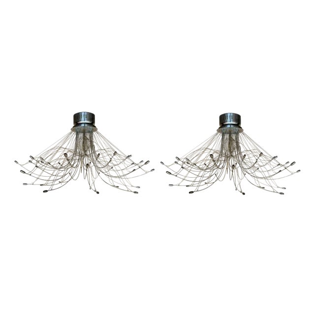 Italian Chrome Pendants by Aureliano Toso, 1950, Set of 2 For Sale