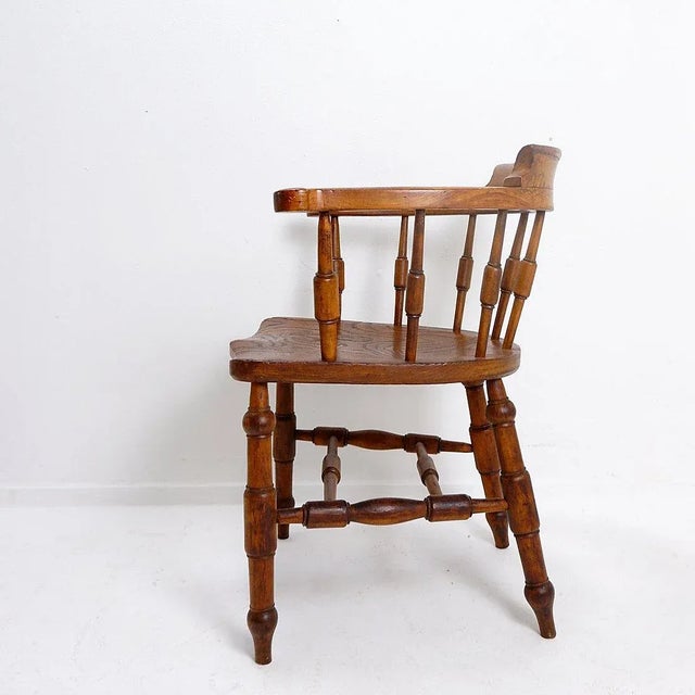 Antique English Smoking Chair, 1890s For Sale - Image 5 of 15