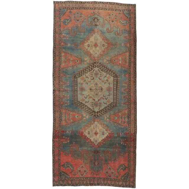 Vintage-Worn Persian Viss Rug -05'02 X 11'03 For Sale - Image 11 of 11