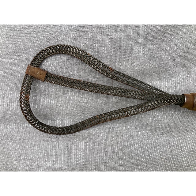 Gray Antique Wood Woven Metal Rug Beater Herkules For Sale - Image 8 of 12