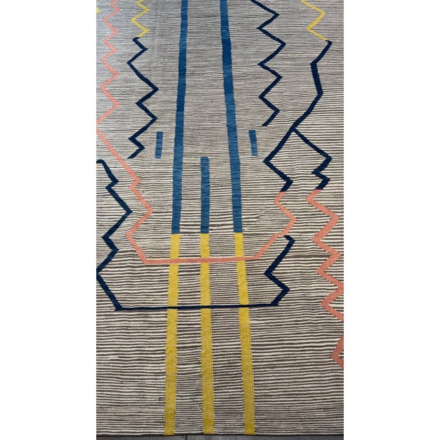 Decorative Flat Woven Rug For Sale - Image 4 of 11
