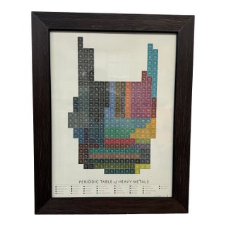 Original Print Periodic Table of Heavy Metals, Framed For Sale