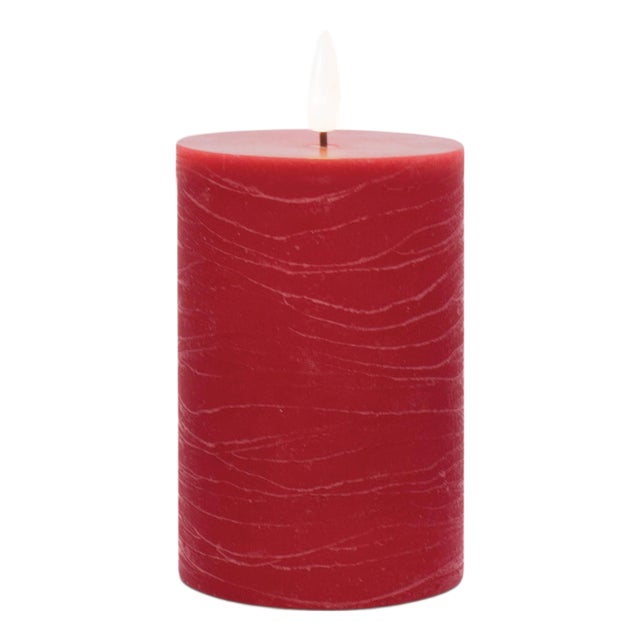 FIA Wick Red Pillar Candle (Set of 2) For Sale