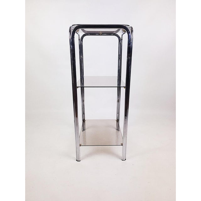 Vintage Chrome Shelving Unit with Glass Shelves, 1970s For Sale - Image 6 of 9