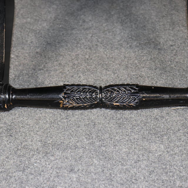 Pair of 1980s Ebonized and Gilded Baker Carved French Louis XV Style X Form Stools For Sale In Philadelphia - Image 6 of 12