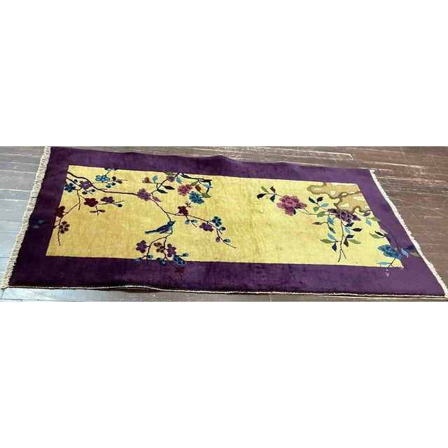 Art Deco Vintage Art Deco Chinese Rug For Sale - Image 3 of 11